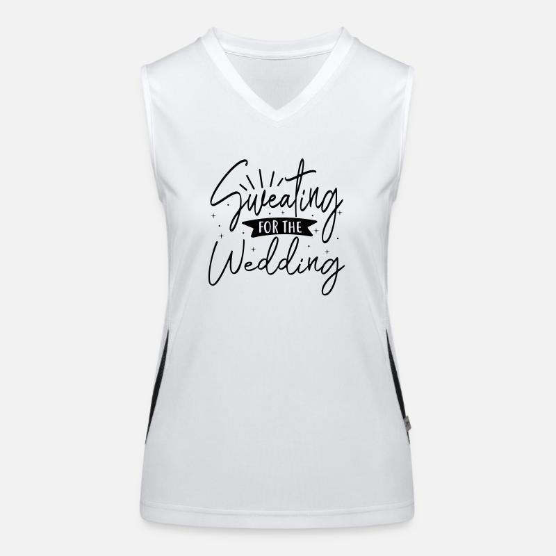 Sweating for wedding bride JGA Bachelor Party Funktionelles Kontrast-Tank Top für Frauen