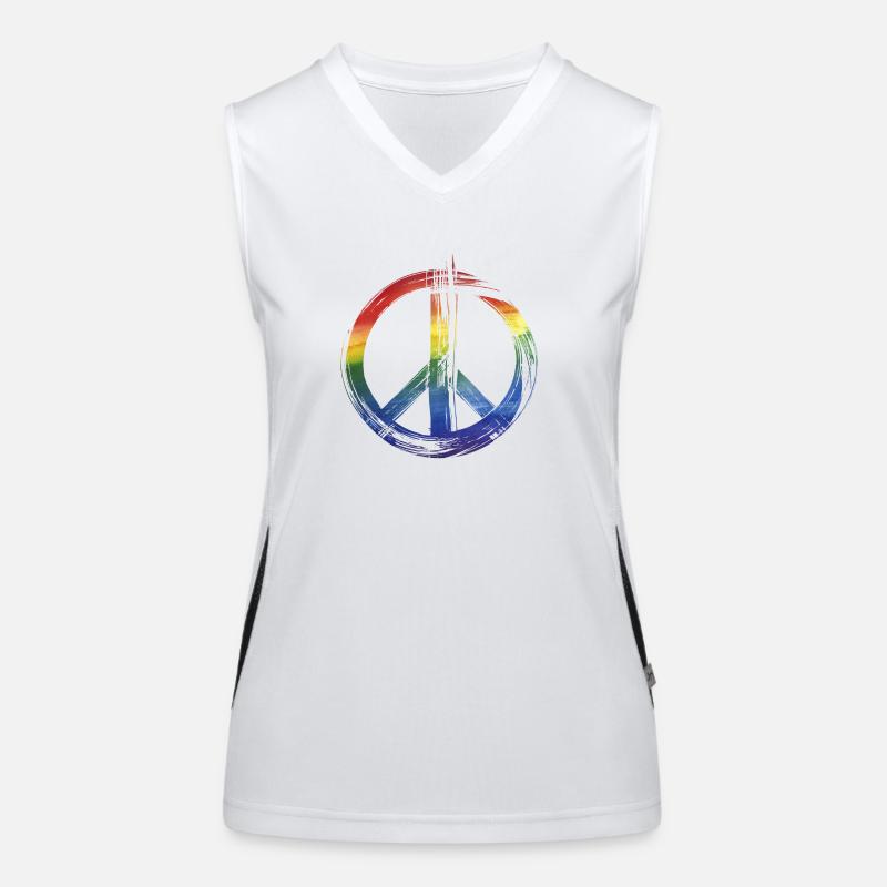Peace Regenbogen Funktionelles Kontrast-Tank Top für Frauen