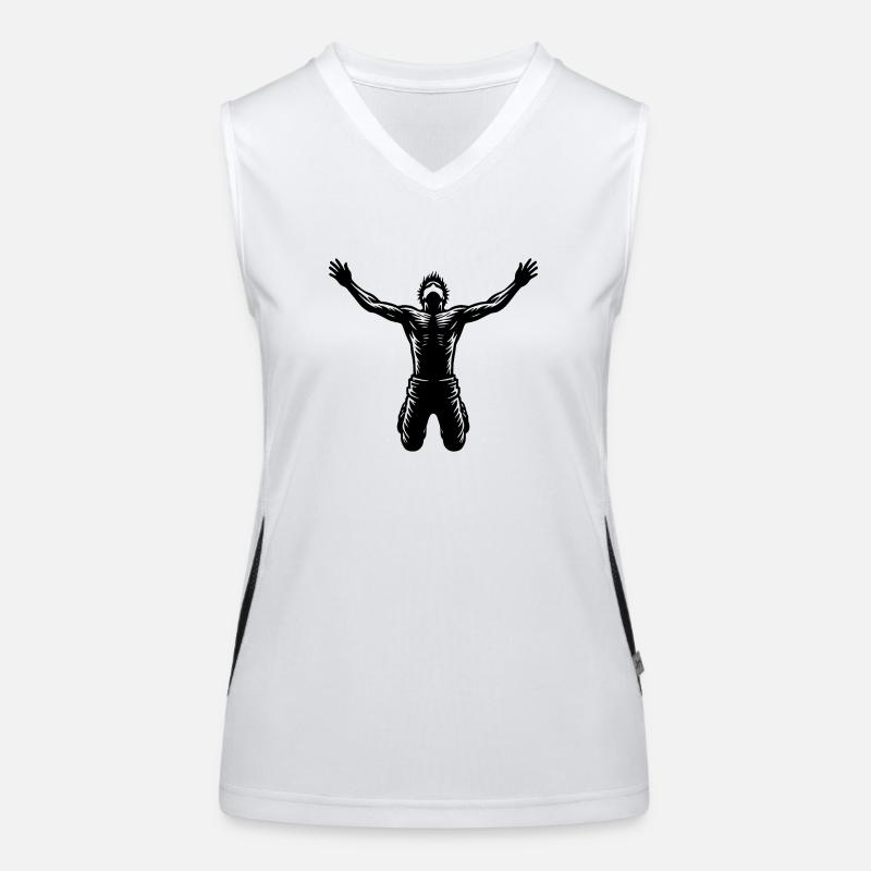 Springender Mann Funktionelles Kontrast-Tank Top für Frauen