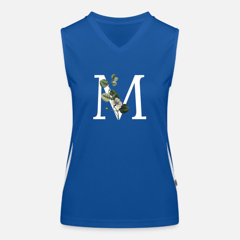 Letter M Green Botanical Women's Functional Contrast Tank Top