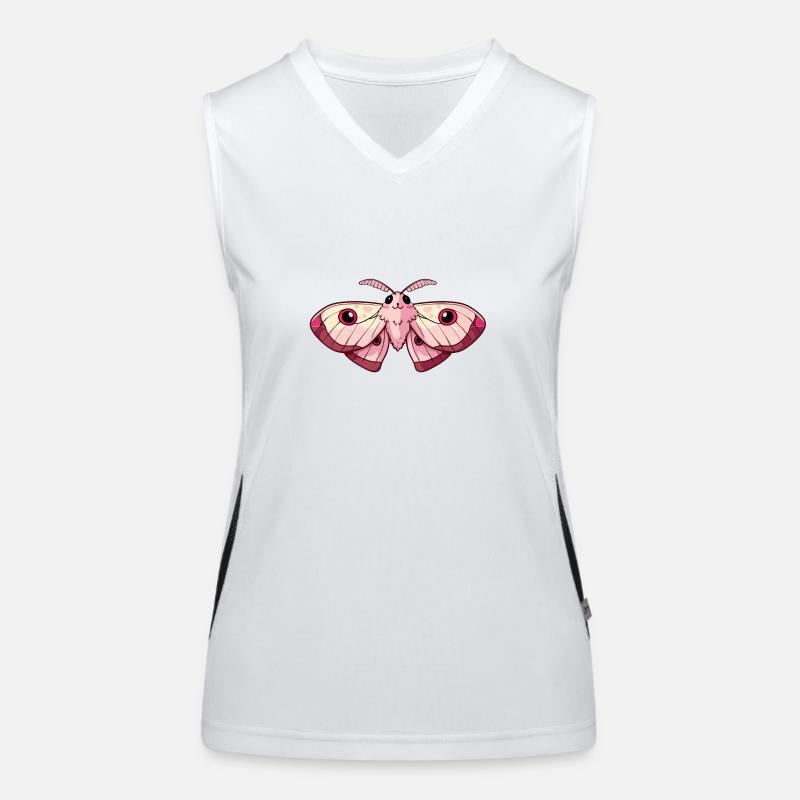 Adorable papillon de nuit kawaii rose Débardeur respirant contrasté Femme
