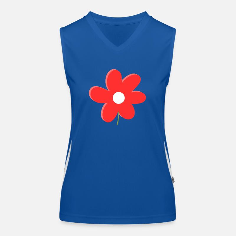 Rote Gänseblümchenblume Funktionelles Kontrast-Tank Top für Frauen