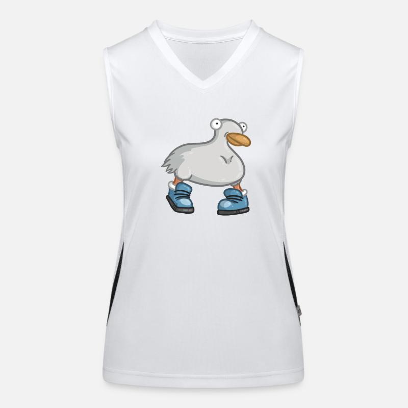 duck - Women's Functional Contrast Tank Top - white/black