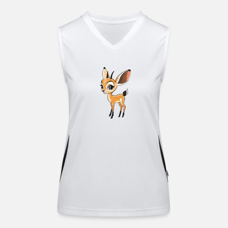 Cute fawn look Drawing Women's Functional Contrast Tank Top
