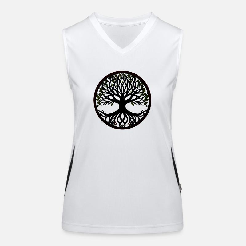 Baum des Lebens - Keltischer Stil Funktionelles Kontrast-Tank Top für Frauen