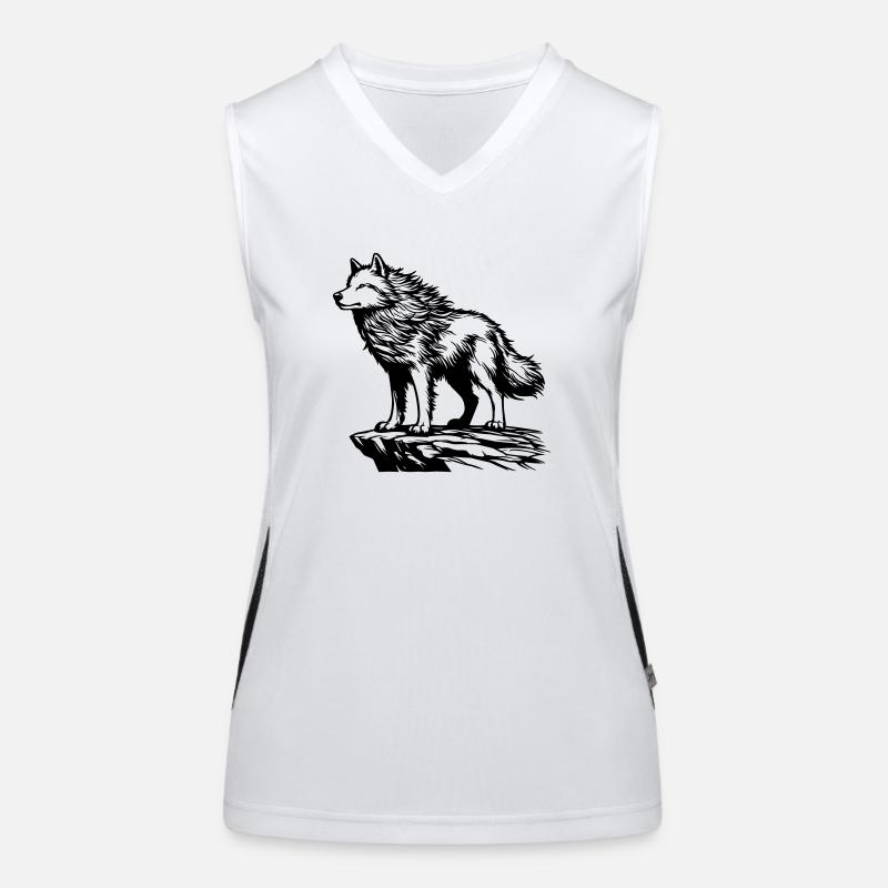 Wolf Funktionelles Kontrast-Tank Top für Frauen