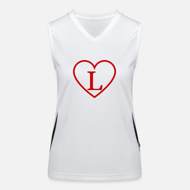 Buchstabe l rotes Herz Funktionelles Kontrast-Tank Top für Frauen