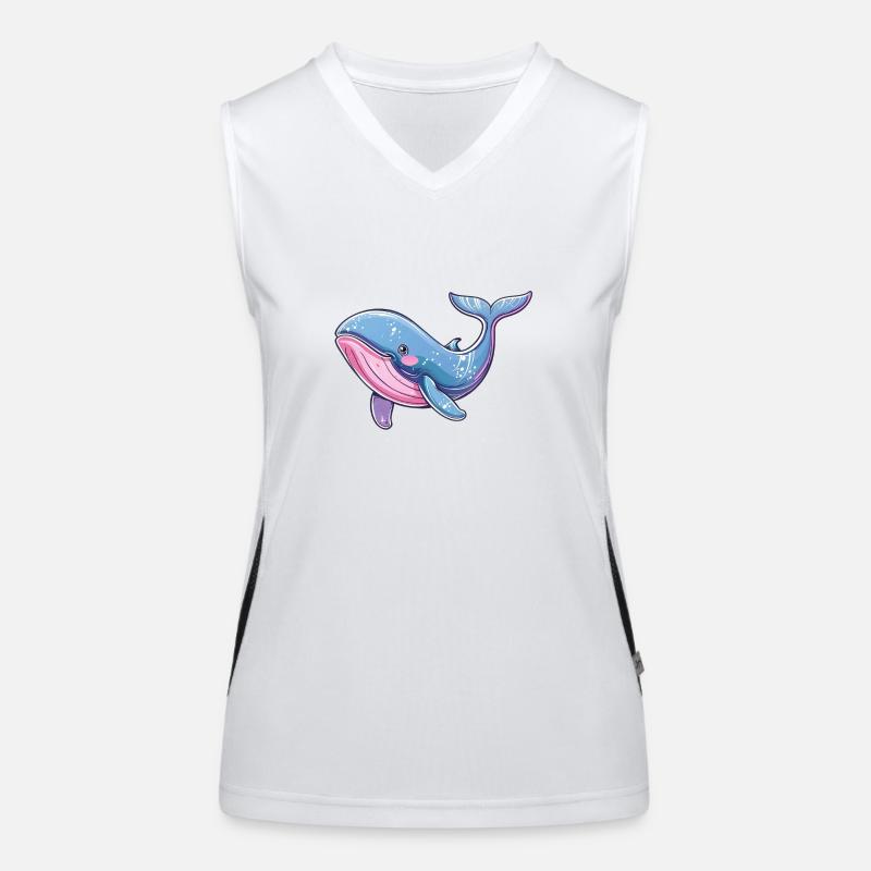 Buntes Wal Motiv Im Aquarellstil Funktionelles Kontrast-Tank Top für Frauen