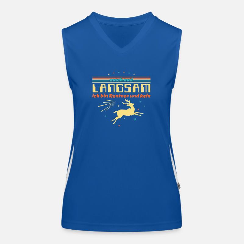 Lustiger Spruch - Mach mal langsam Rentner Funktionelles Kontrast-Tank Top für Frauen