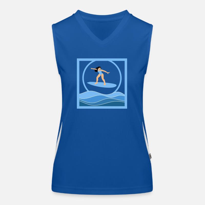 Surfeuse brune au dessus des vagues Débardeur respirant contrasté Femme