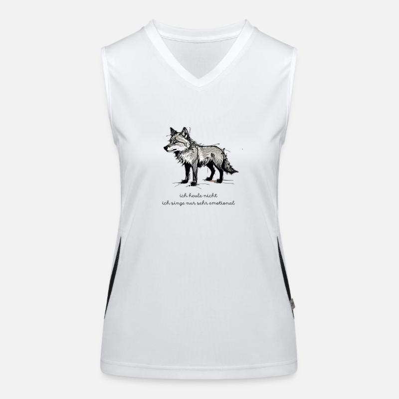 Wolf Spruch "I don't cry, I just sing very e Women's Functional Contrast Tank Top