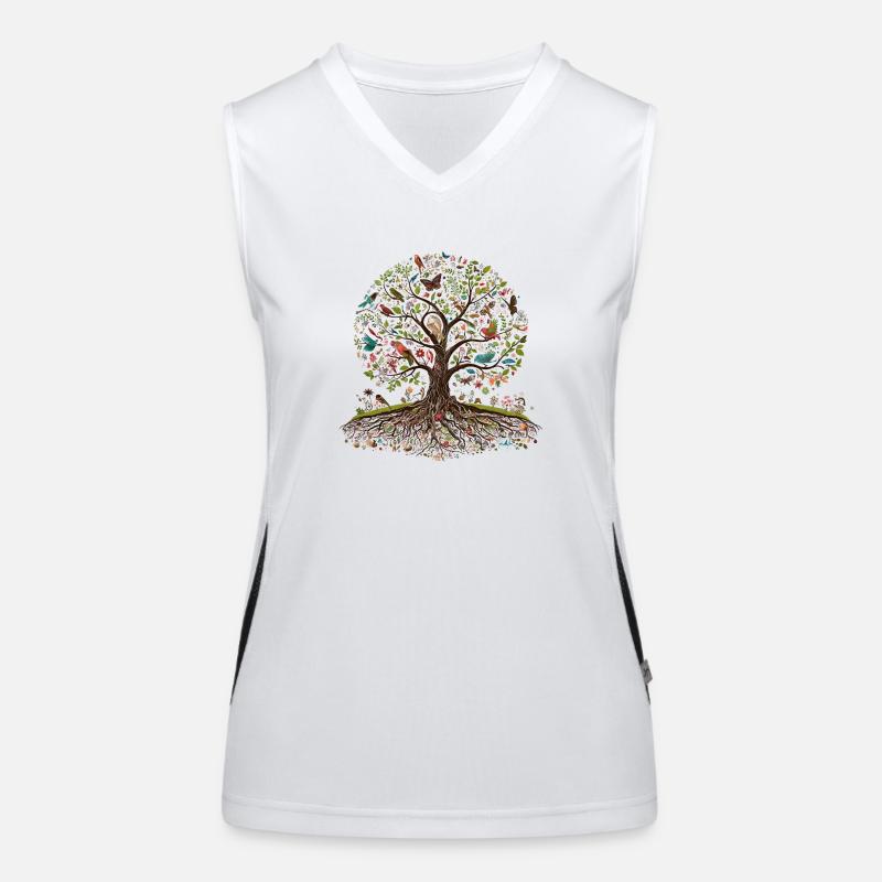 Lebendiger Lebensbaum Funktionelles Kontrast-Tank Top für Frauen