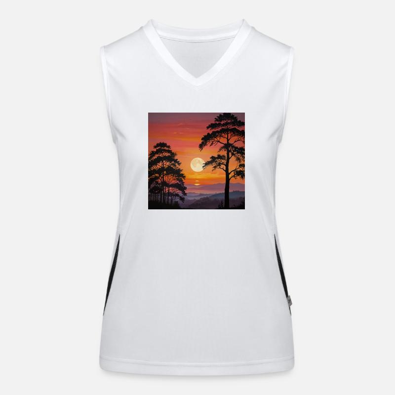 Landscape Sunset Women's Functional Contrast Tank Top