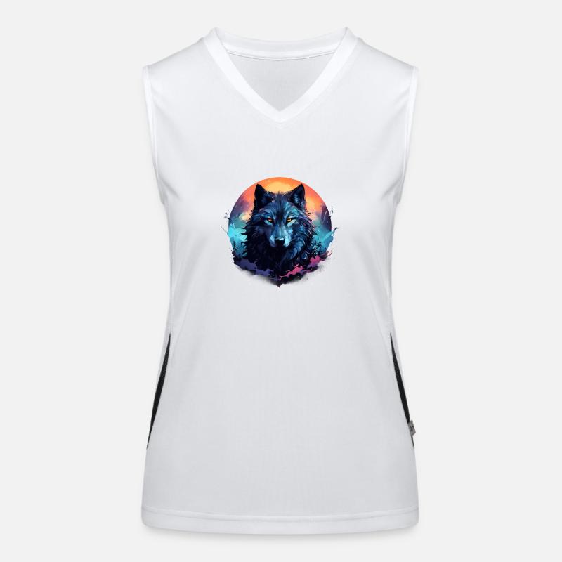 Dunkler Wolf Funktionelles Kontrast-Tank Top für Frauen