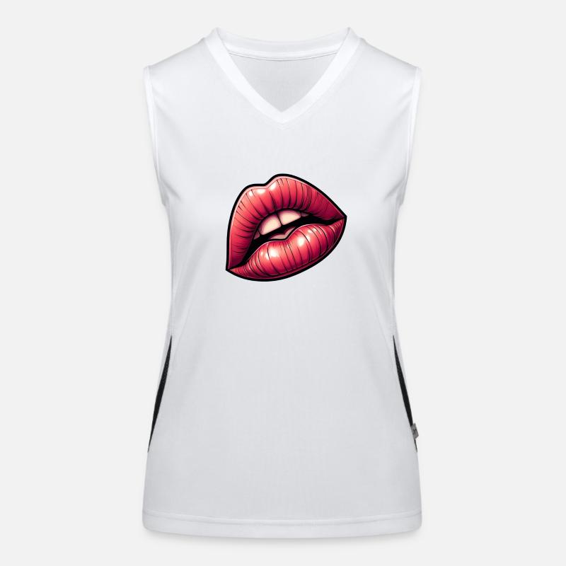 Red Lips - Intense Sensuality Women's Functional Contrast Tank Top