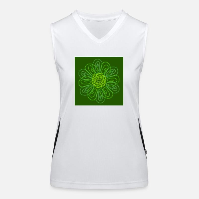 Abstract green flower Women's Functional Contrast Tank Top
