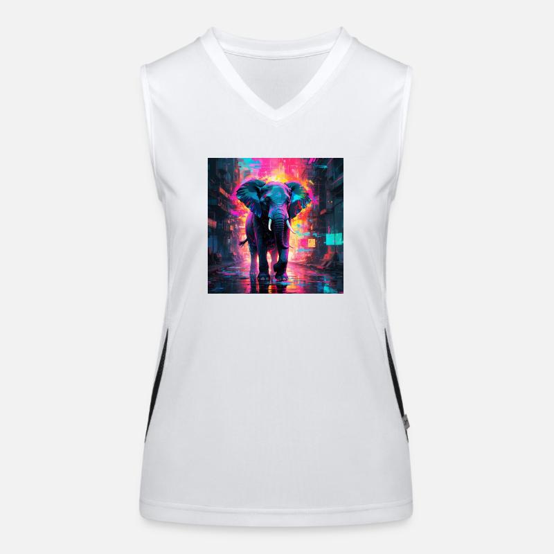 Neon Elefant Funktionelles Kontrast-Tank Top für Frauen