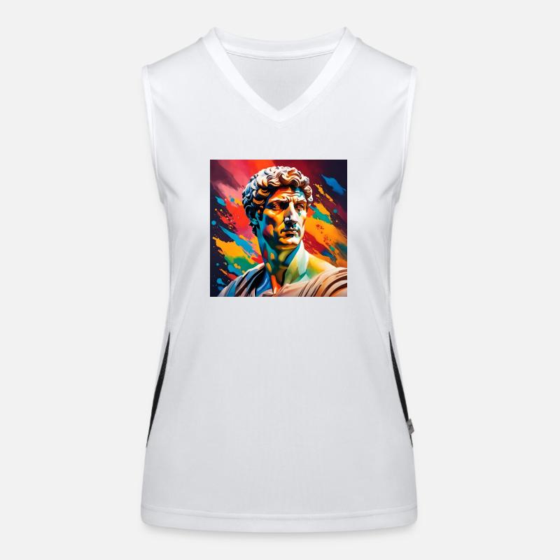 Michelangelo David farbig Funktionelles Kontrast-Tank Top für Frauen