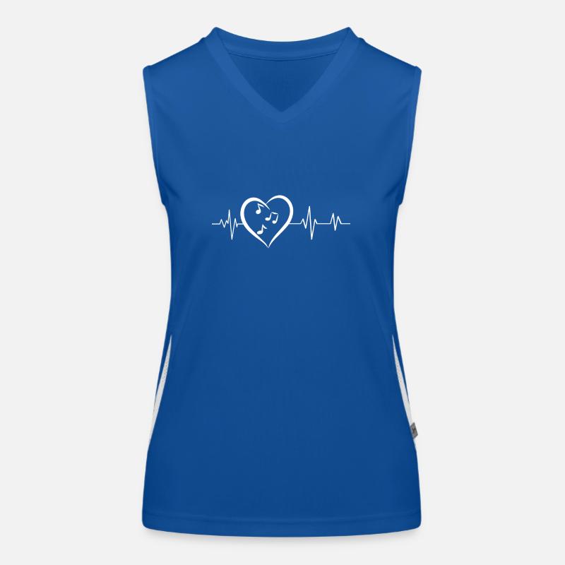 Heartbeat Musical Notes Women's Functional Contrast Tank Top