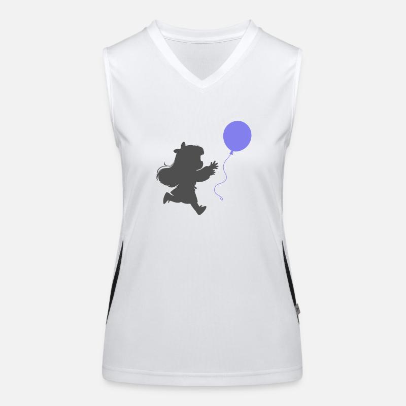 Mädchen mit einem Luftballon Funktionelles Kontrast-Tank Top für Frauen