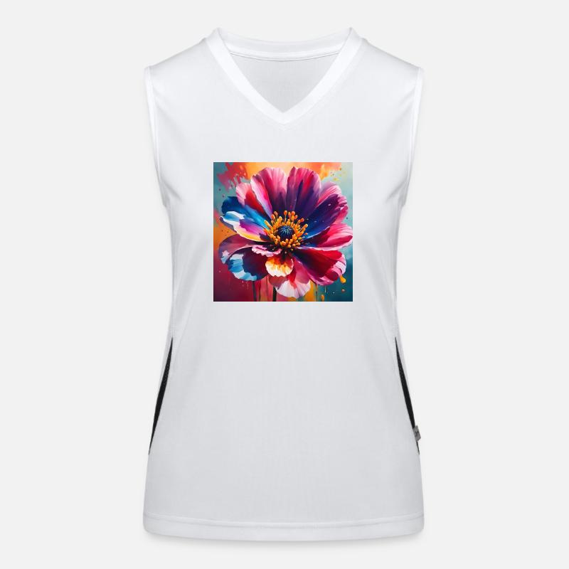 Blume Funktionelles Kontrast-Tank Top für Frauen