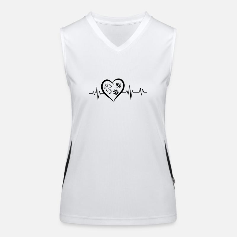 Veterinary heartbeat Women's Functional Contrast Tank Top