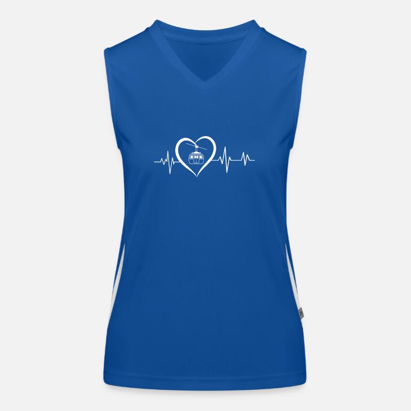 Heartbeat Gondelbahn Funktionelles Kontrast-Tank Top für Frauen