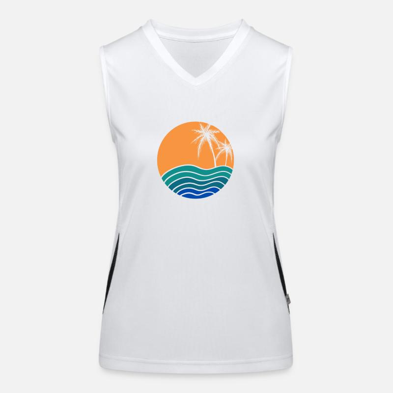 Sommer Palmeninsel Funktionelles Kontrast-Tank Top für Frauen