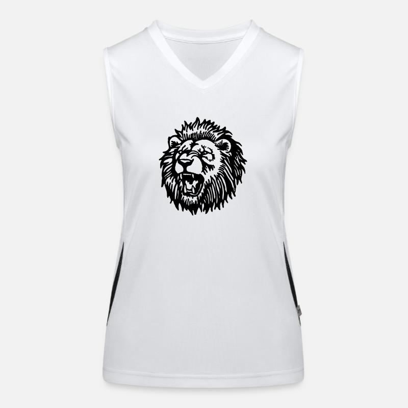 Löwe Löwenkopf Funktionelles Kontrast-Tank Top für Frauen