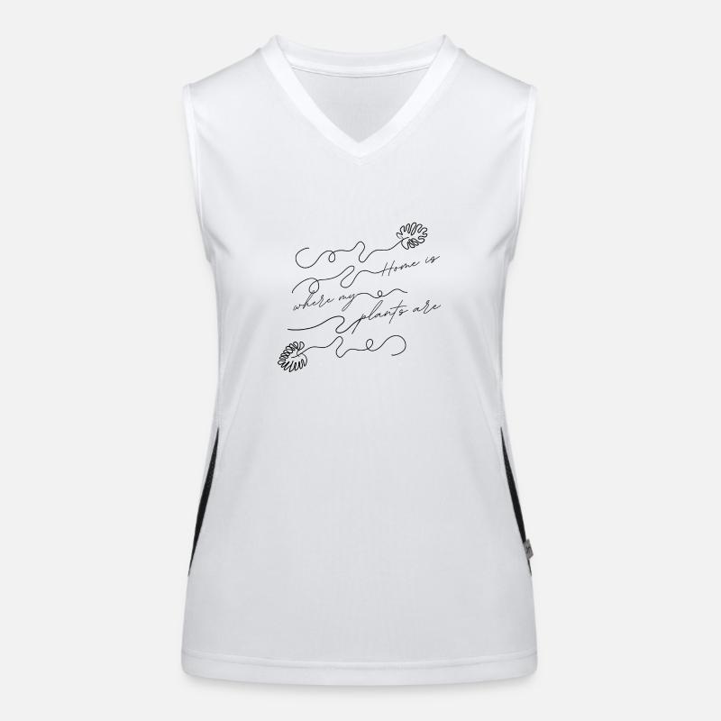home is where my plants are Black Funktionelles Kontrast-Tank Top für Frauen