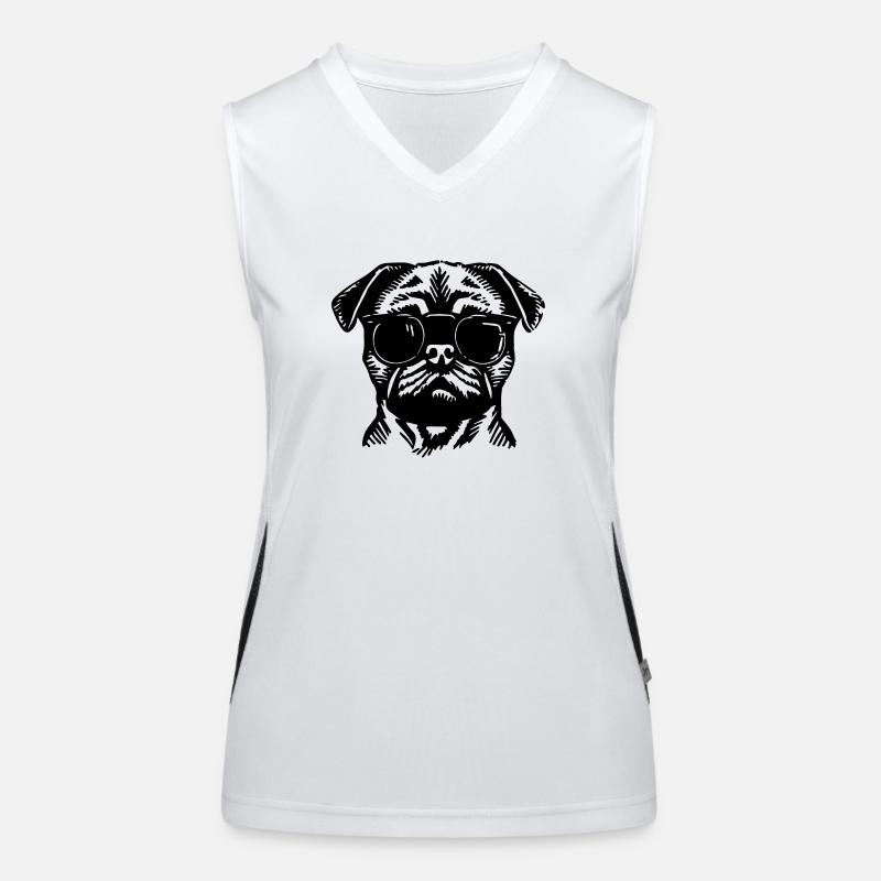 Mops Hund Funktionelles Kontrast-Tank Top für Frauen