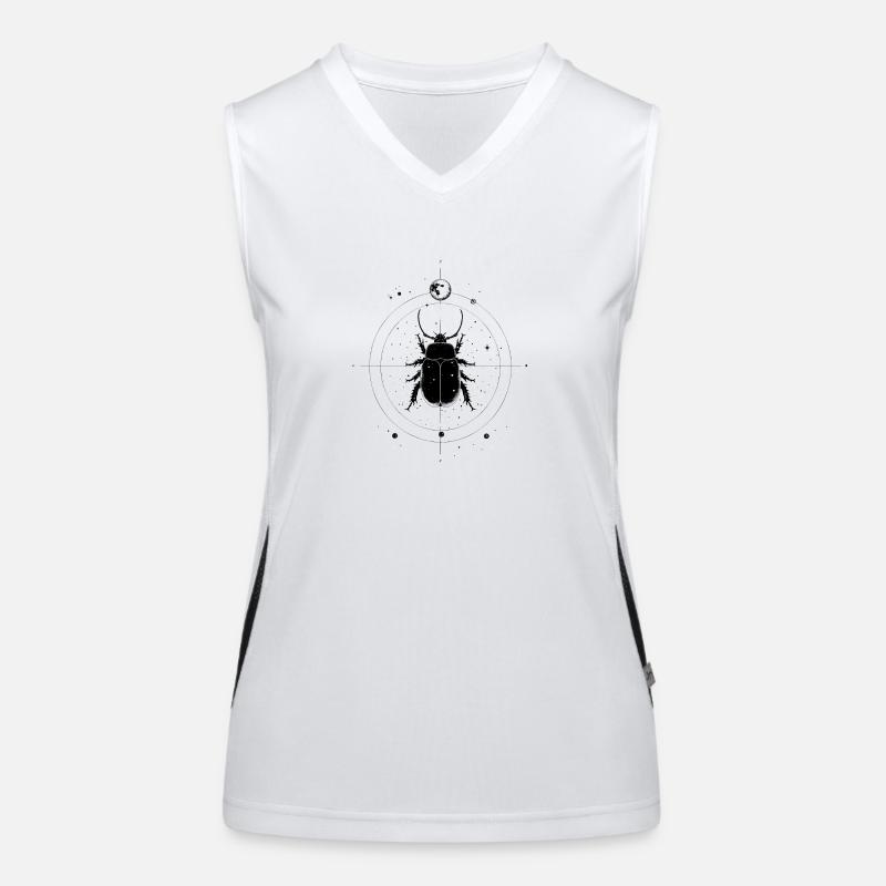 Coléoptère dans l’espace avec la lune et les étoiles Débardeur respirant contrasté Femme