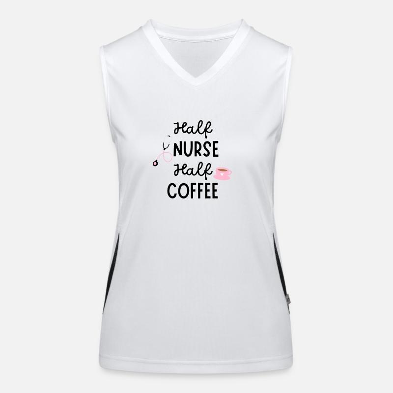 Mi-infirmière, mi-café Débardeur respirant contrasté Femme