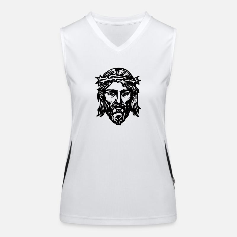 Jesus Christus Funktionelles Kontrast-Tank Top für Frauen