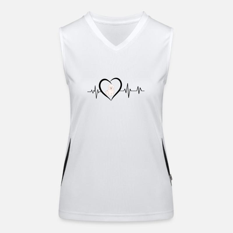 Bichon heartbeat Women's Functional Contrast Tank Top