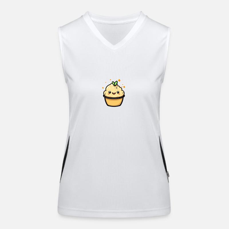 Smiling Hummus Dip Women's Functional Contrast Tank Top