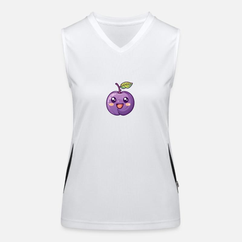 prune joyeuse dans le style de dessin animé violet Débardeur respirant contrasté Femme