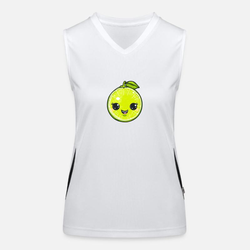 Citron vert heureux dans le style de dessin animé vert Débardeur respirant contrasté Femme