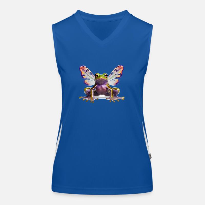 Psychedelic Goa Butterfly Frog Women's Functional Contrast Tank Top