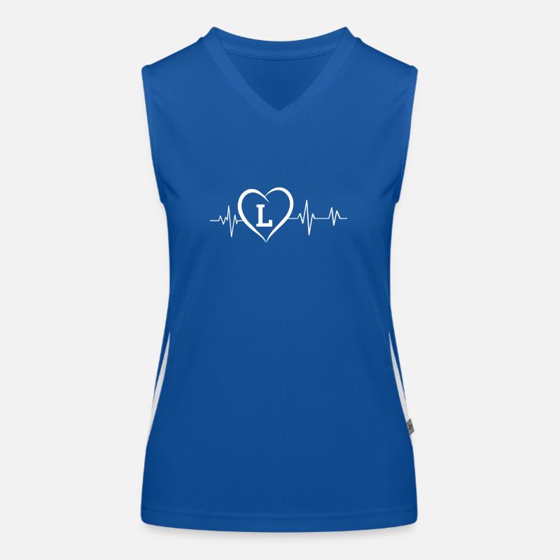 Herzschlag Buchstabe L Funktionelles Kontrast-Tank Top für Frauen