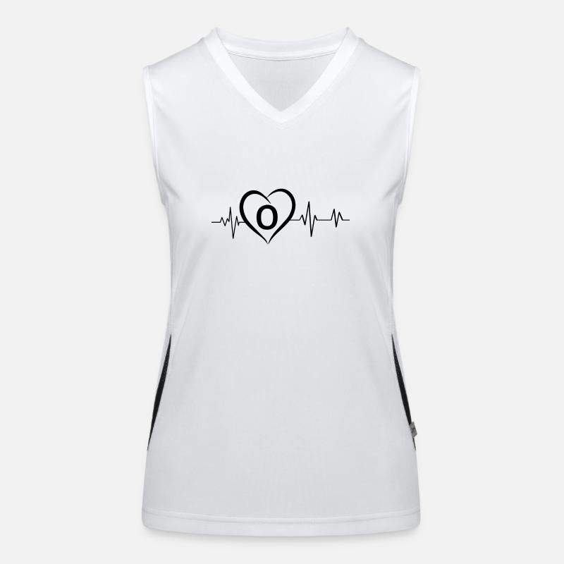 Herzschlag Buchstabe O Funktionelles Kontrast-Tank Top für Frauen