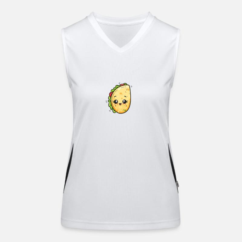 Appetizing Wrap/Kebab Cartoon Design Women's Functional Contrast Tank Top