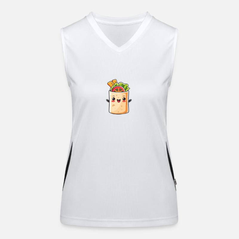 Süßer Burrito Comic Funktionelles Kontrast-Tank Top für Frauen