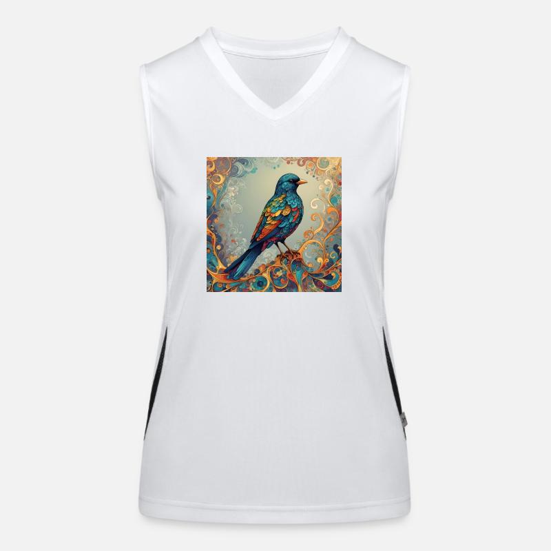 Vogel farbig rechteckig Funktionelles Kontrast-Tank Top für Frauen