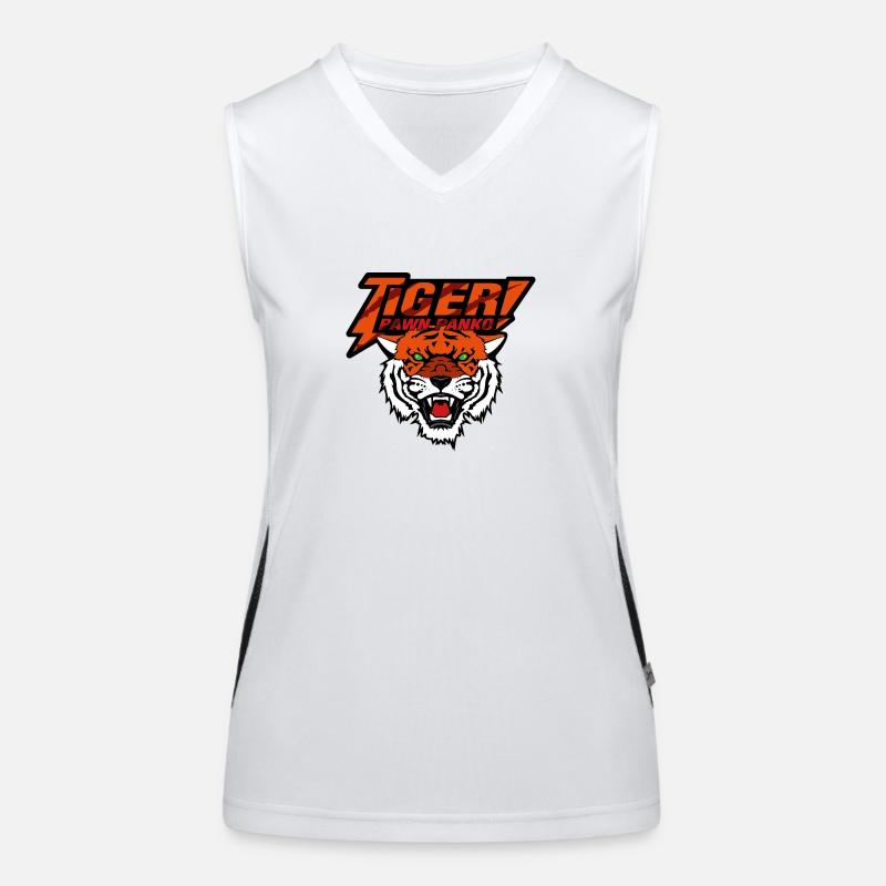 Tiger Pawn Panko orange 3 Funktionelles Kontrast-Tank Top für Frauen