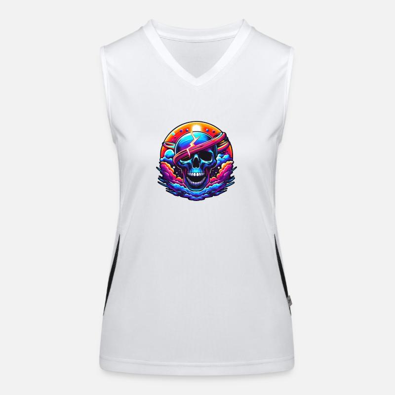 Vibrant Skull Art Women's Functional Contrast Tank Top