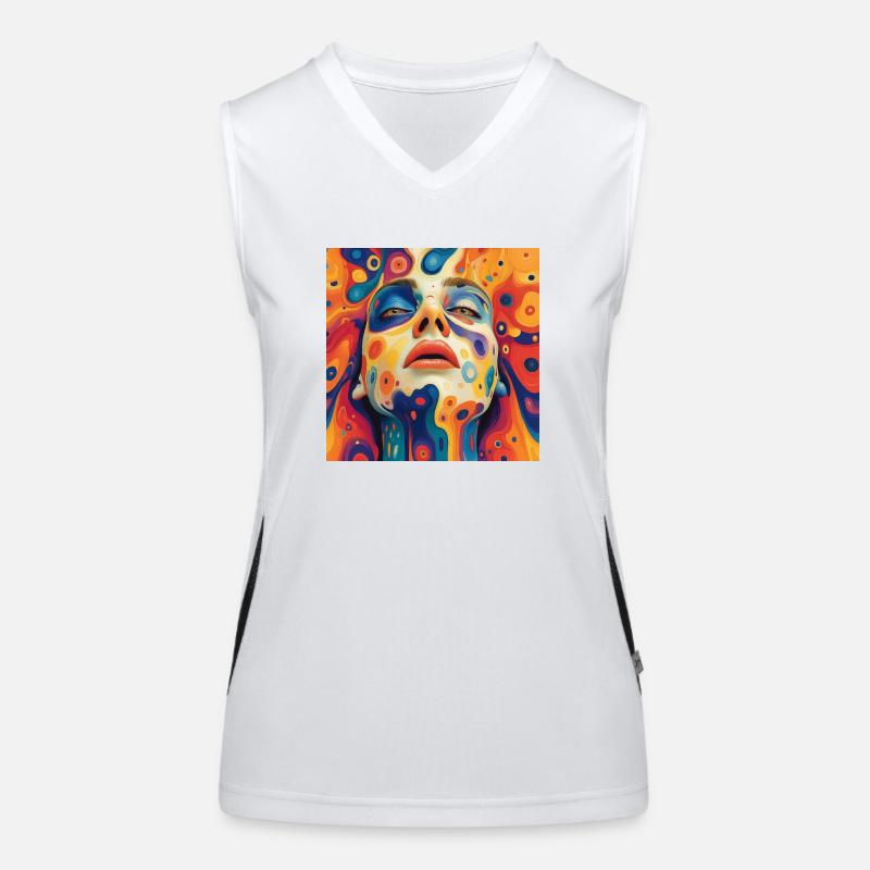 Psychedelic Face Women's Functional Contrast Tank Top