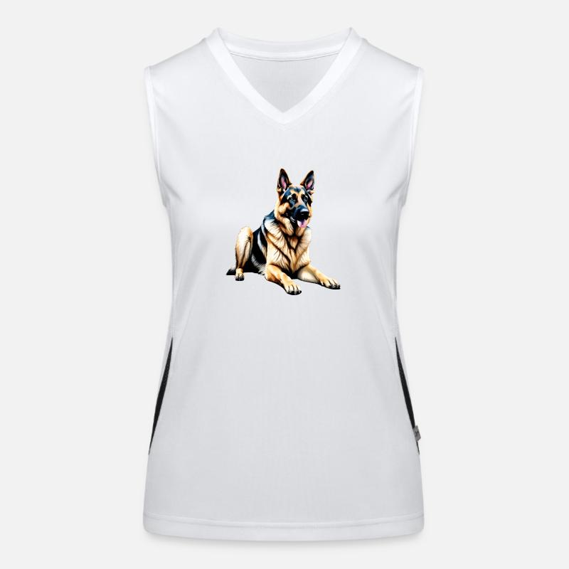 German Shepherd Women's Functional Contrast Tank Top
