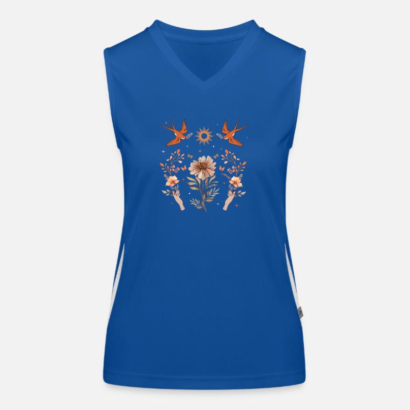 Böhmische Wildblumen Funktionelles Kontrast-Tank Top für Frauen