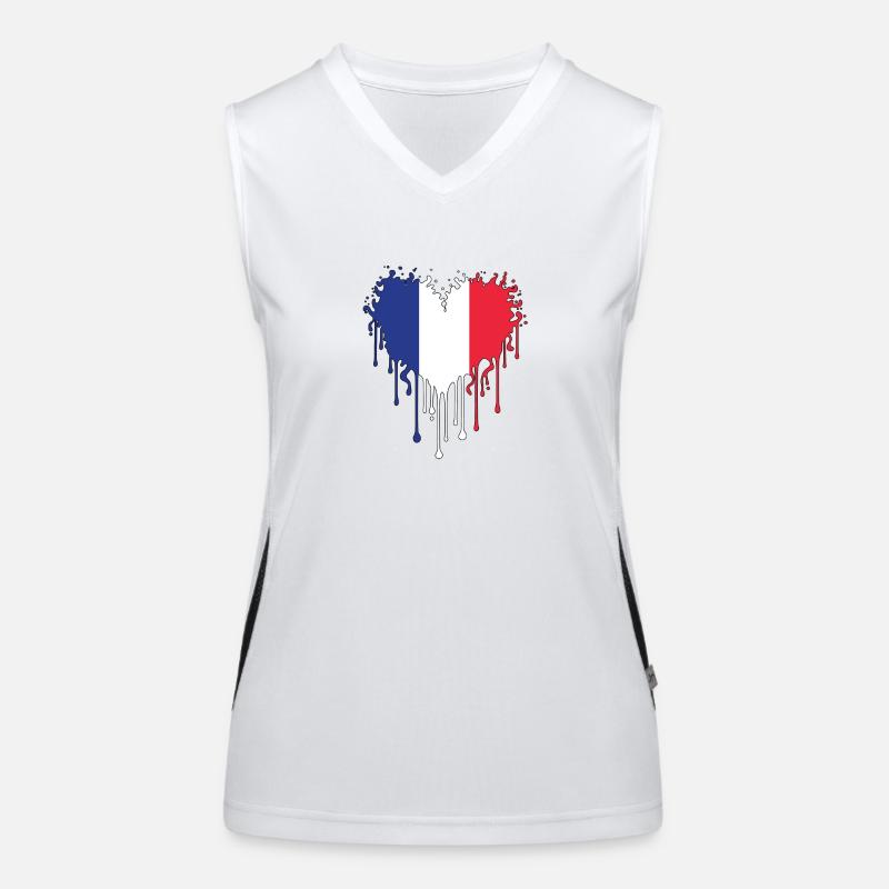 French flag - blue, white, red Women's Functional Contrast Tank Top